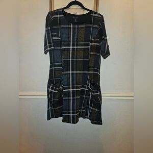 Blue/gold plus dress